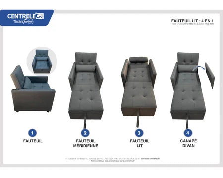 Confort 4 en 1 - Fauteuil Modulable et Polyvalent